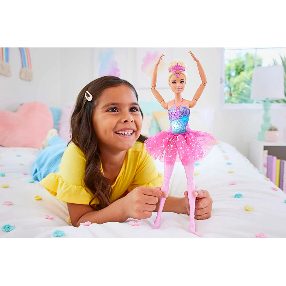 BARBIE BAILARINA LUCES BRILLANTES TU TU ROSA HLC25