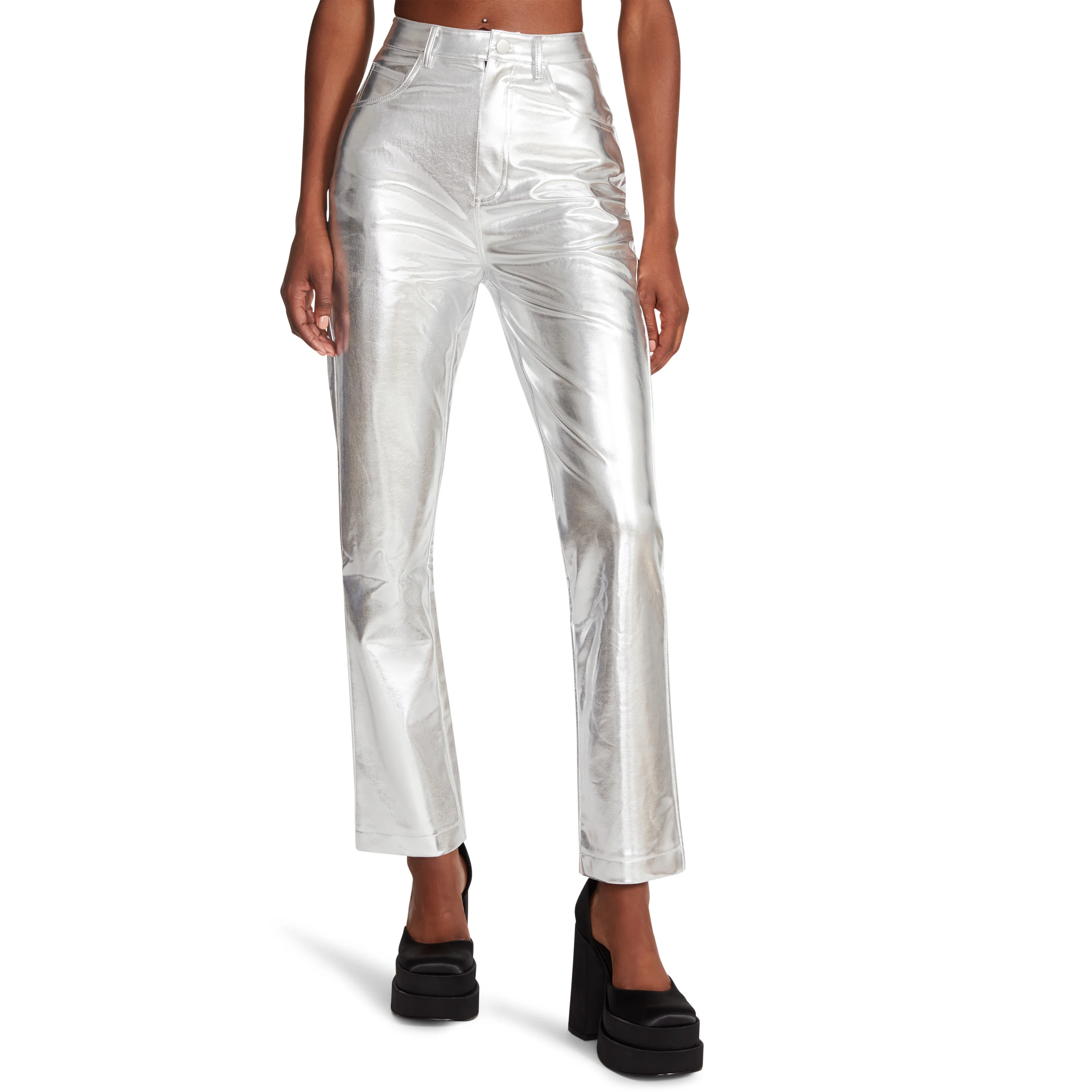JOSIE LEATHER PANT SILVER