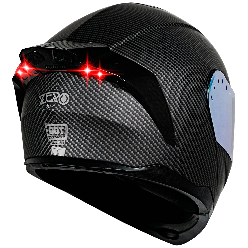 CASCO ZERO TIPO FIBRA DE CARBONO (luz led)