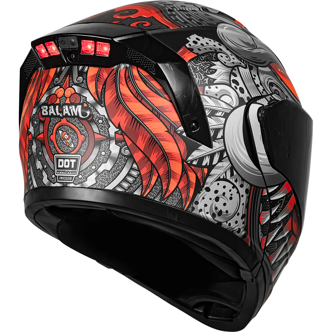 CASCO ESTELAR BALAM ROJO (luz led)