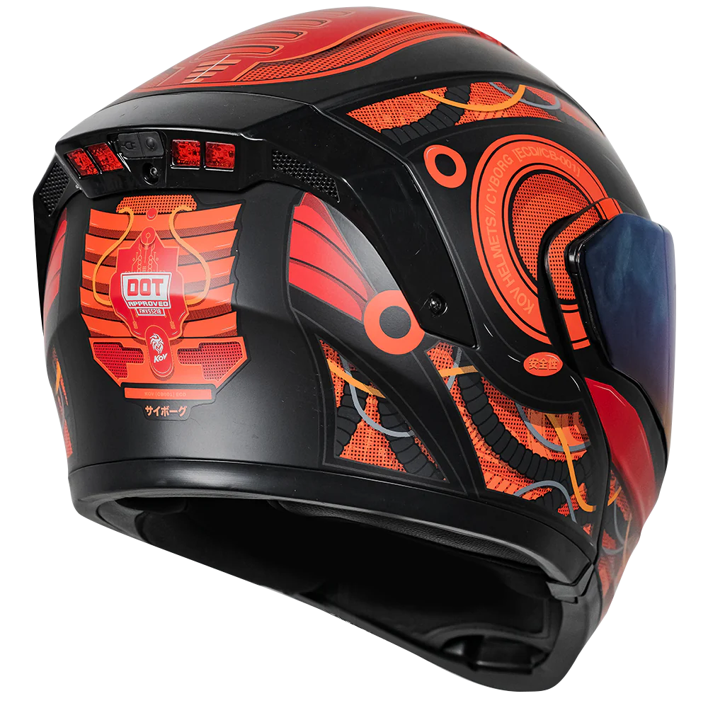 CASCO ESTELAR CYBORG ROJO (luz led)
