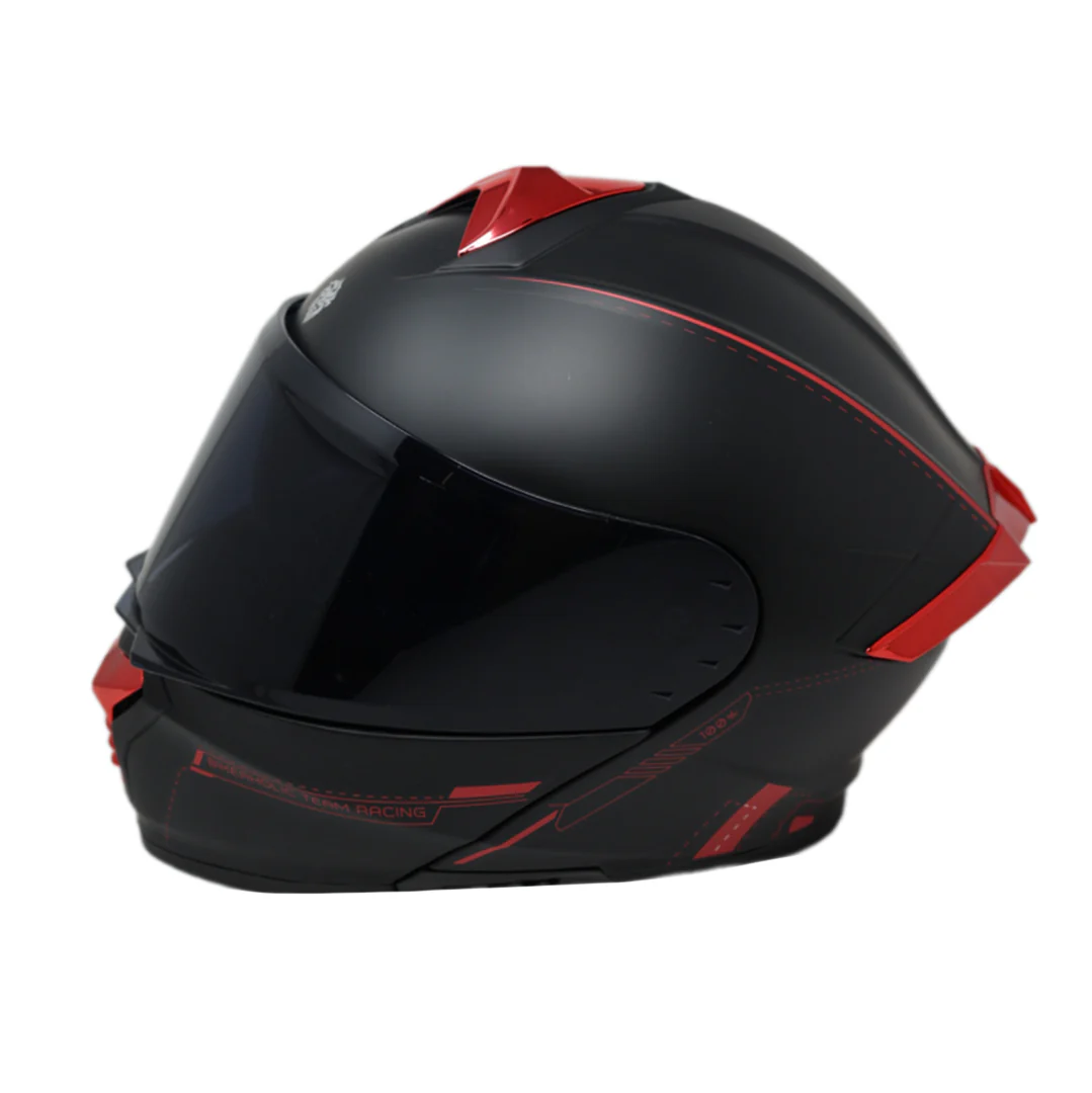 Casco Abatible Kov Thunder Negro con Rojo