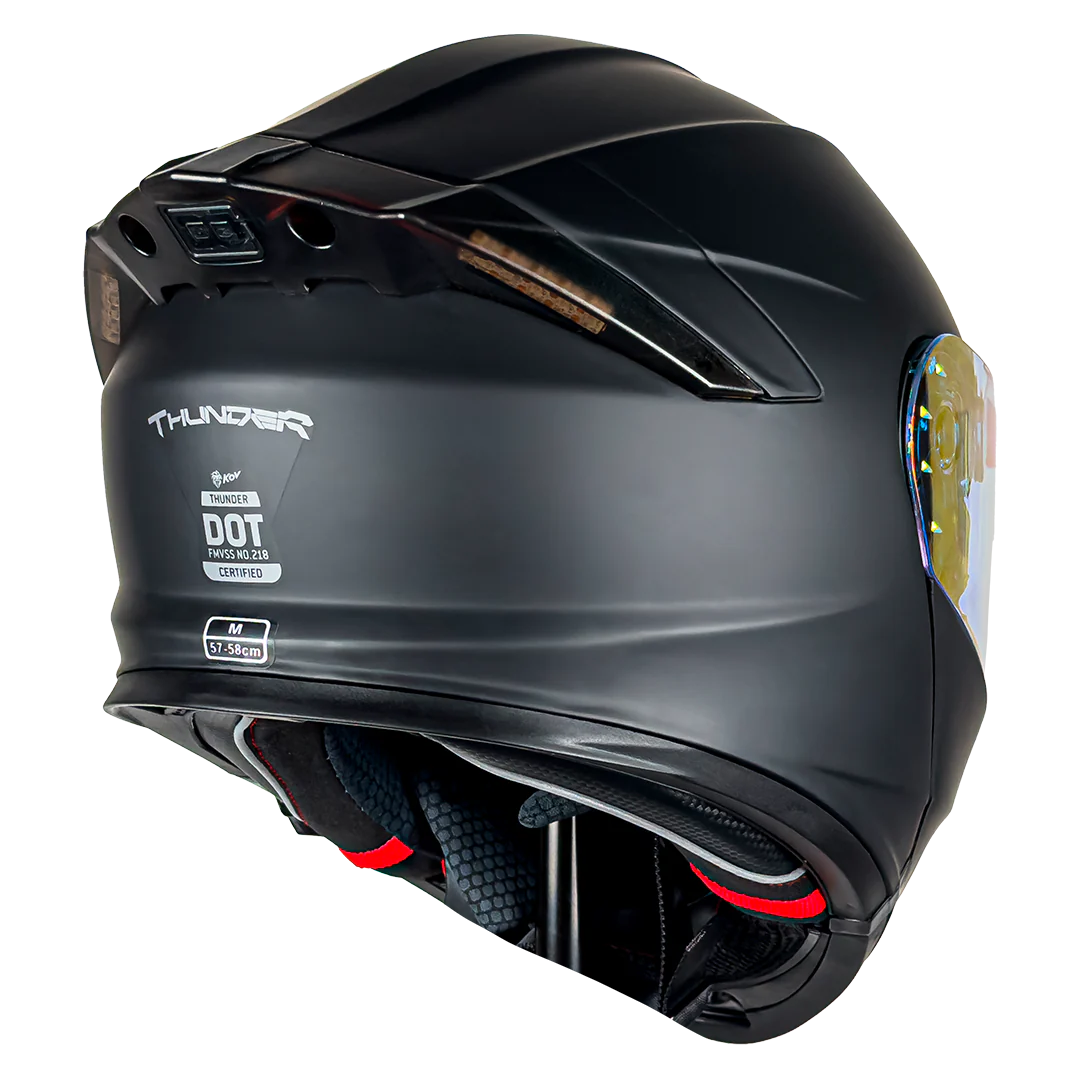 CASCO THUNDER NEGRO MATE (LUZ LED)