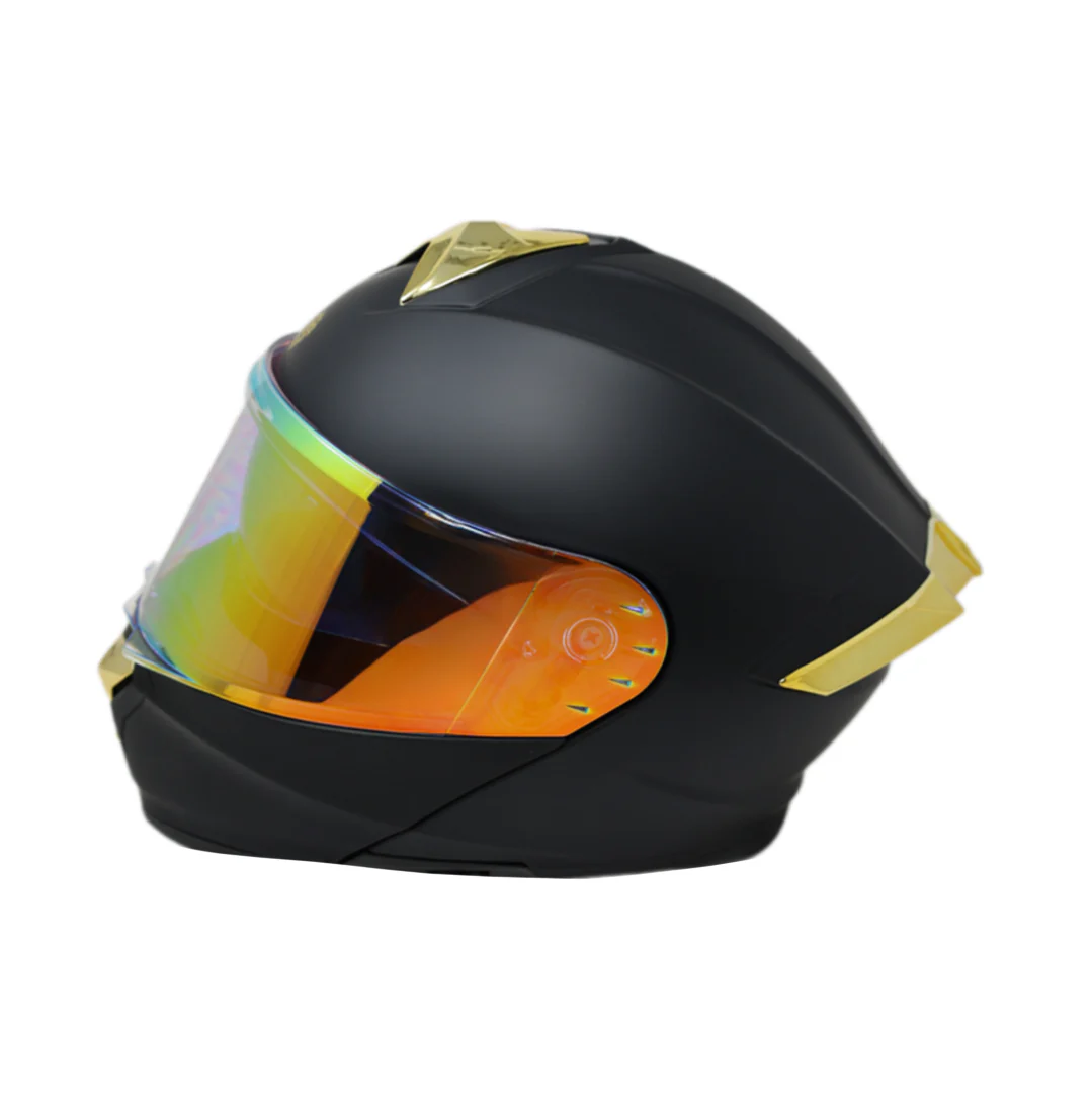 Casco Abatible Kov Thunder Negro con Dorado