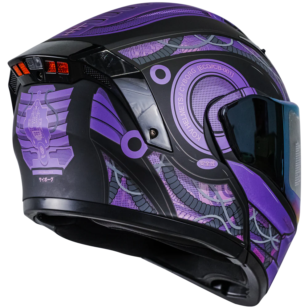 CASCO ESTELAR CYBORG MORADO (luz led)