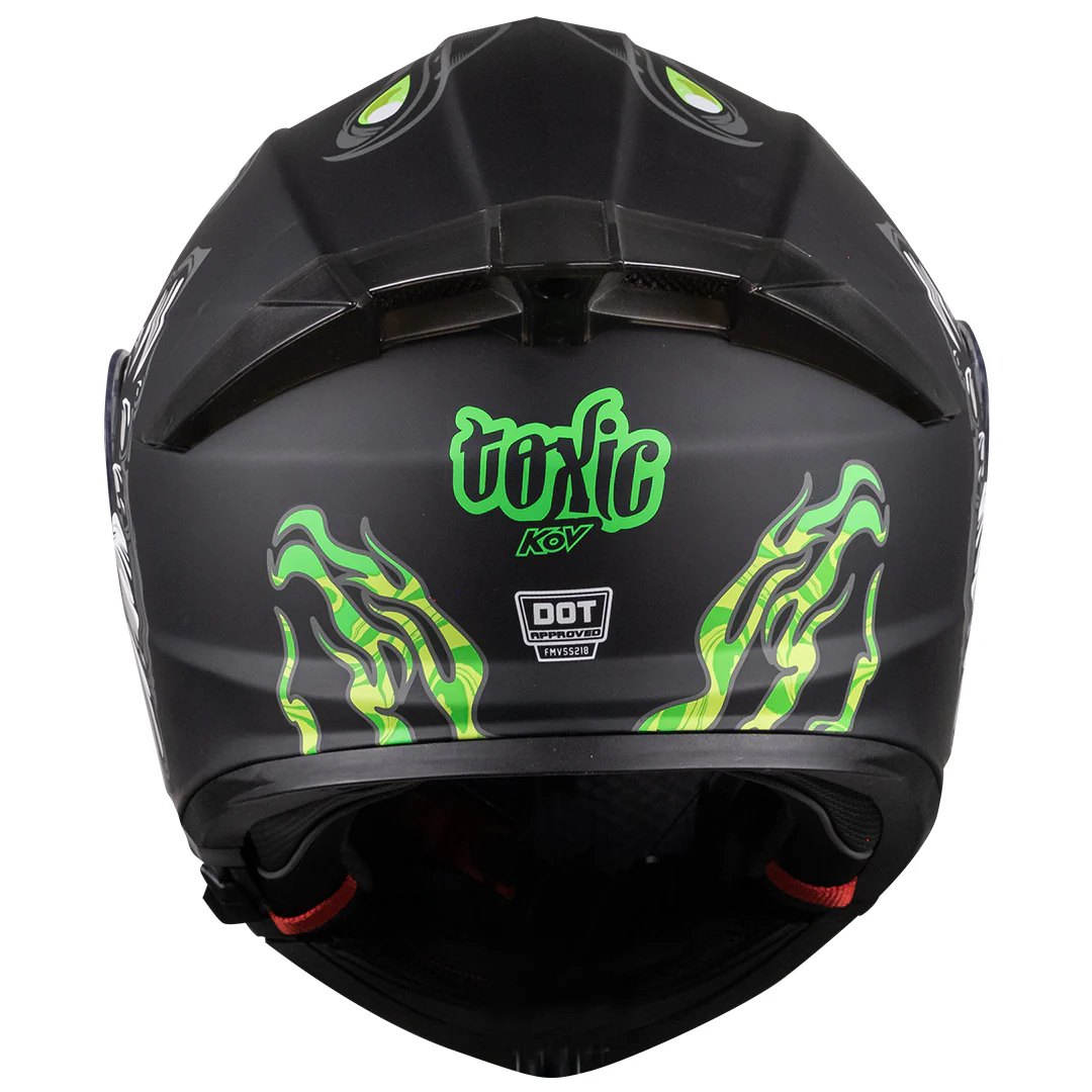 CASCO THUNDER TOXIC NEGRO (Fluorescente)