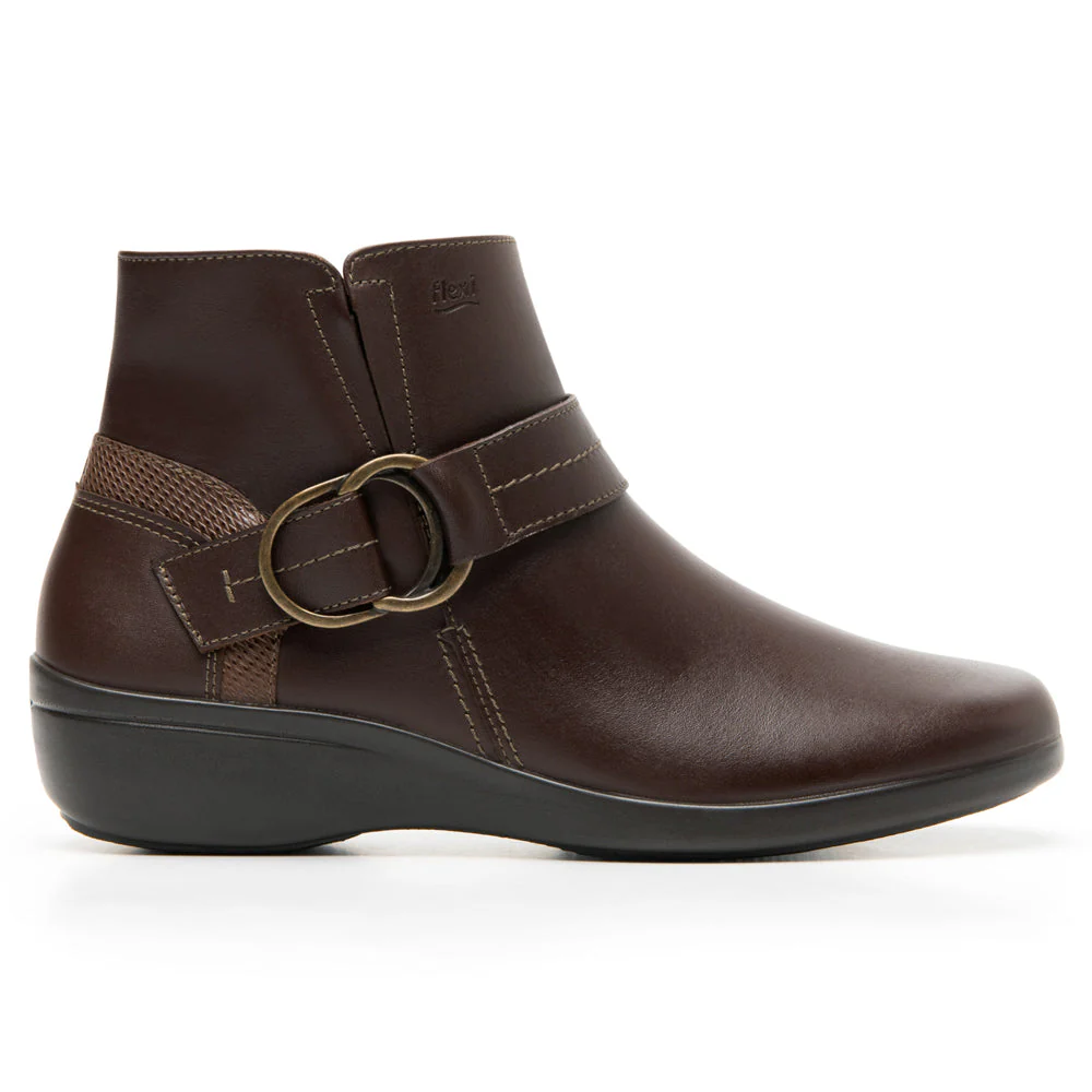 Botines De Cuña Con Cierre Mujer Para Flexi 18131