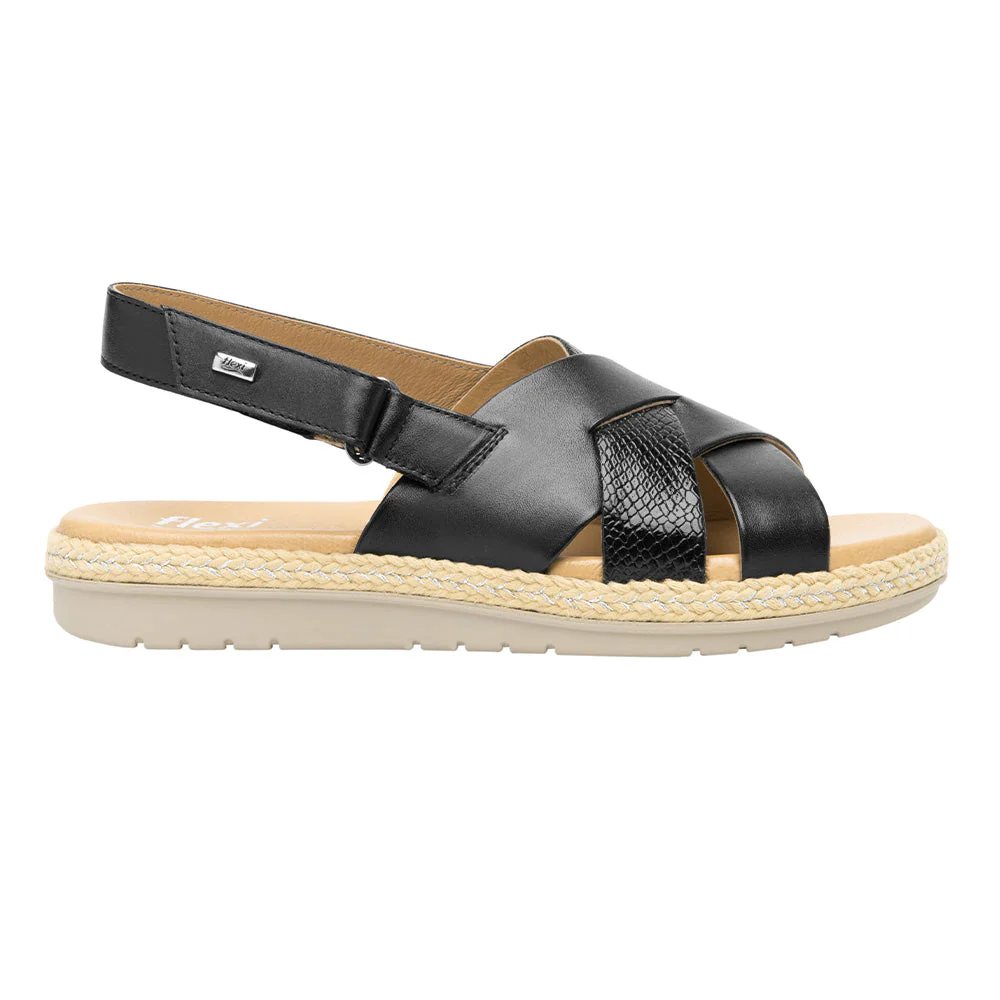 Zapatos Mujer Sandalia De Piso Con Velcro Flexi 100224