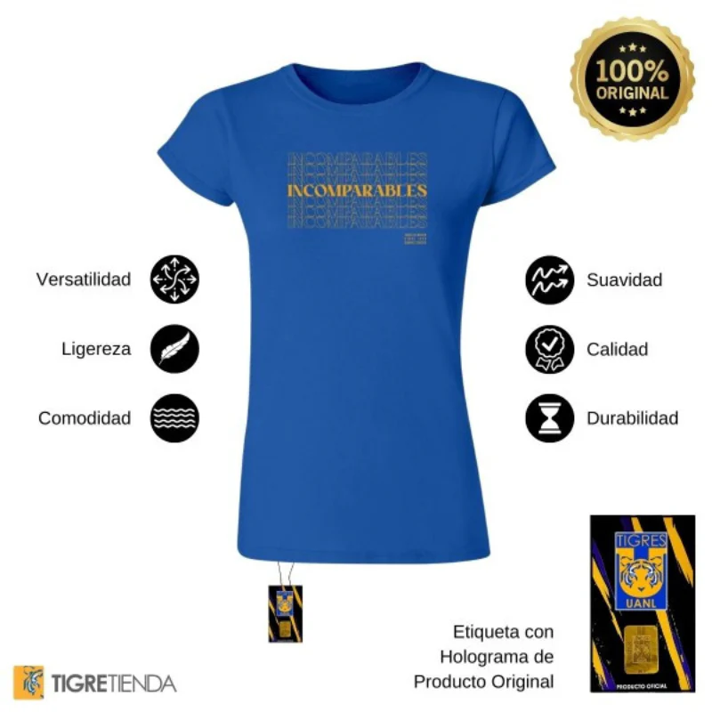 TSHIRT INCOMPARABLE DAMA AZUL
