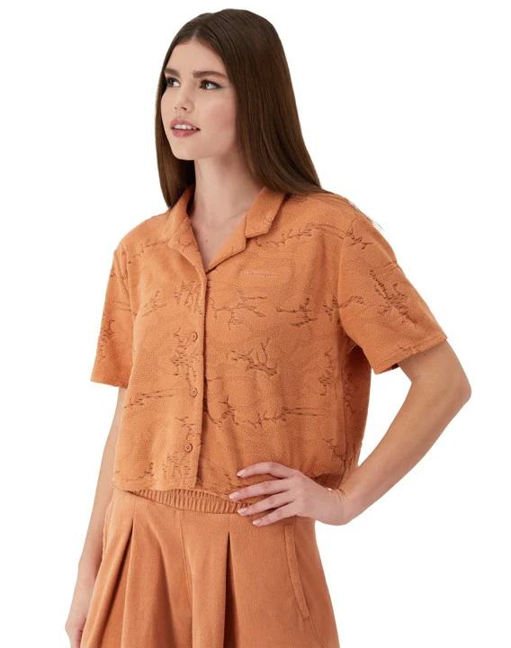 Playera abotonada Freeplay tejido Terry