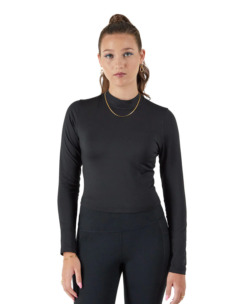 Soft Touch Long Sleeve Crop Mock Tee Champion