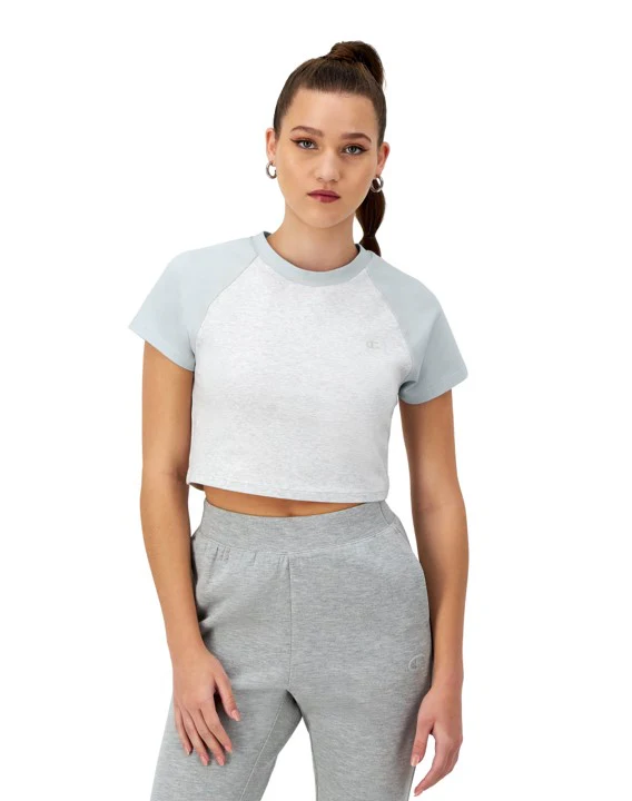 Playera Crop Colorblock Ringer Tee