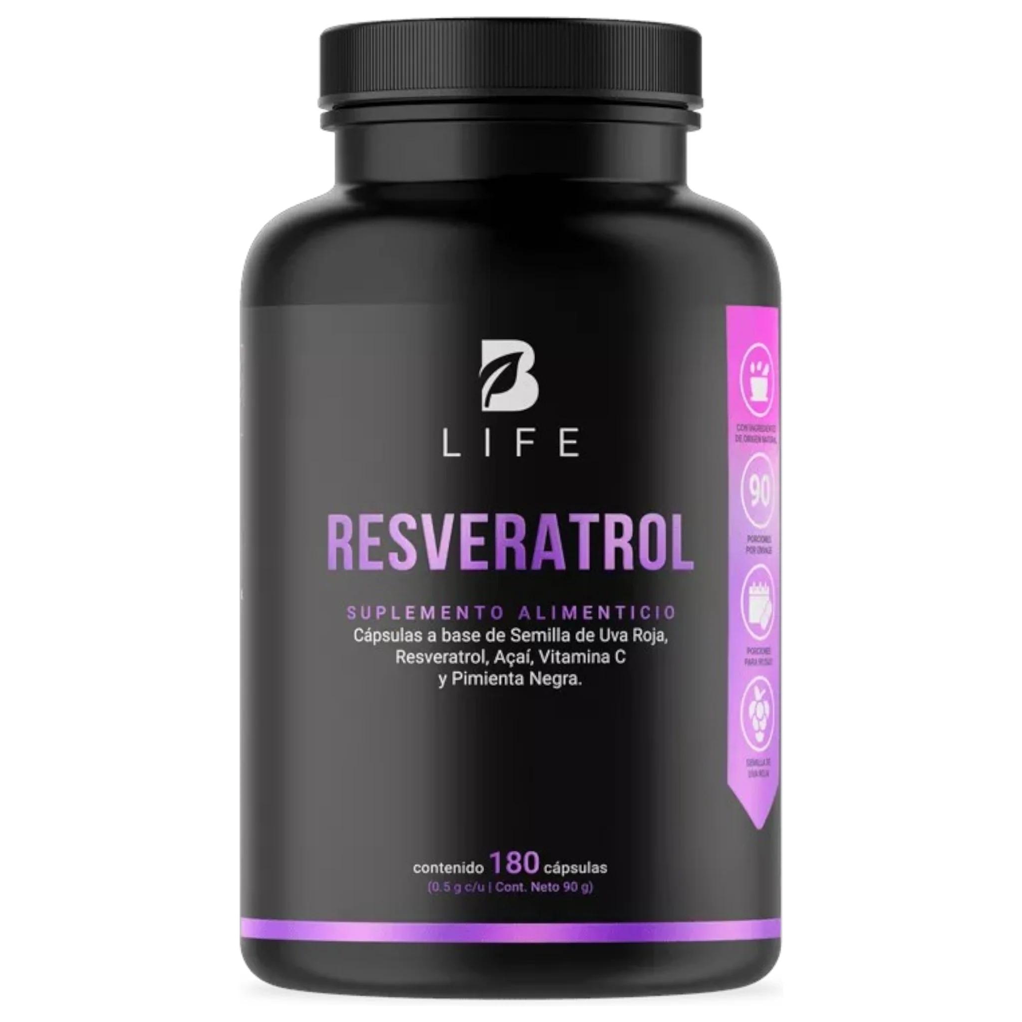 B Life Resveratrol 180 Capsulas