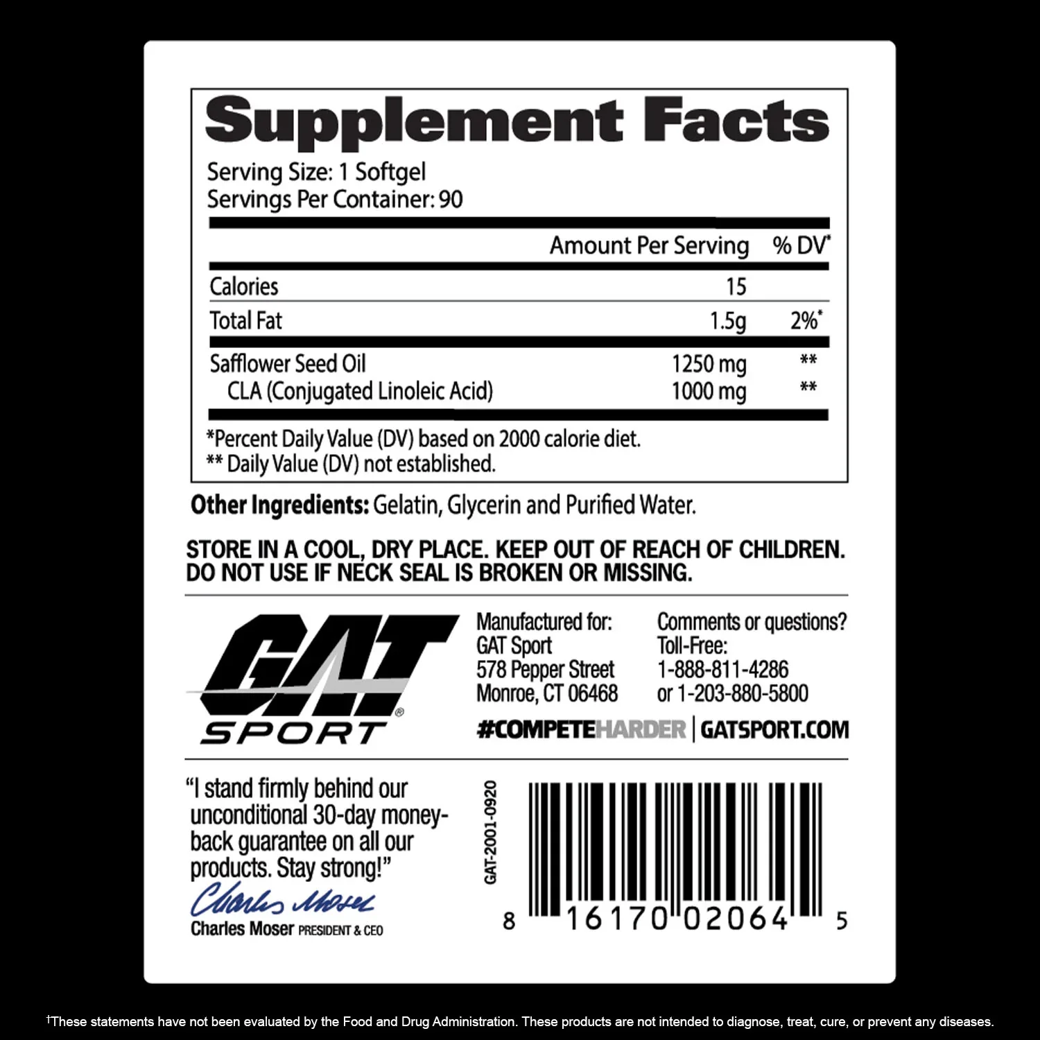 Gat Sport Cla 1250 90 Softgels