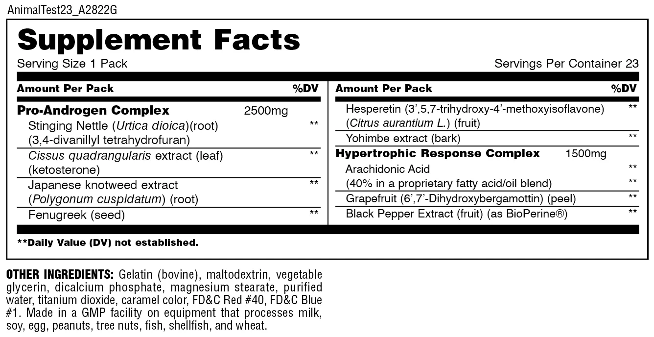 Universal Nutrition Animal Test 21 Packs