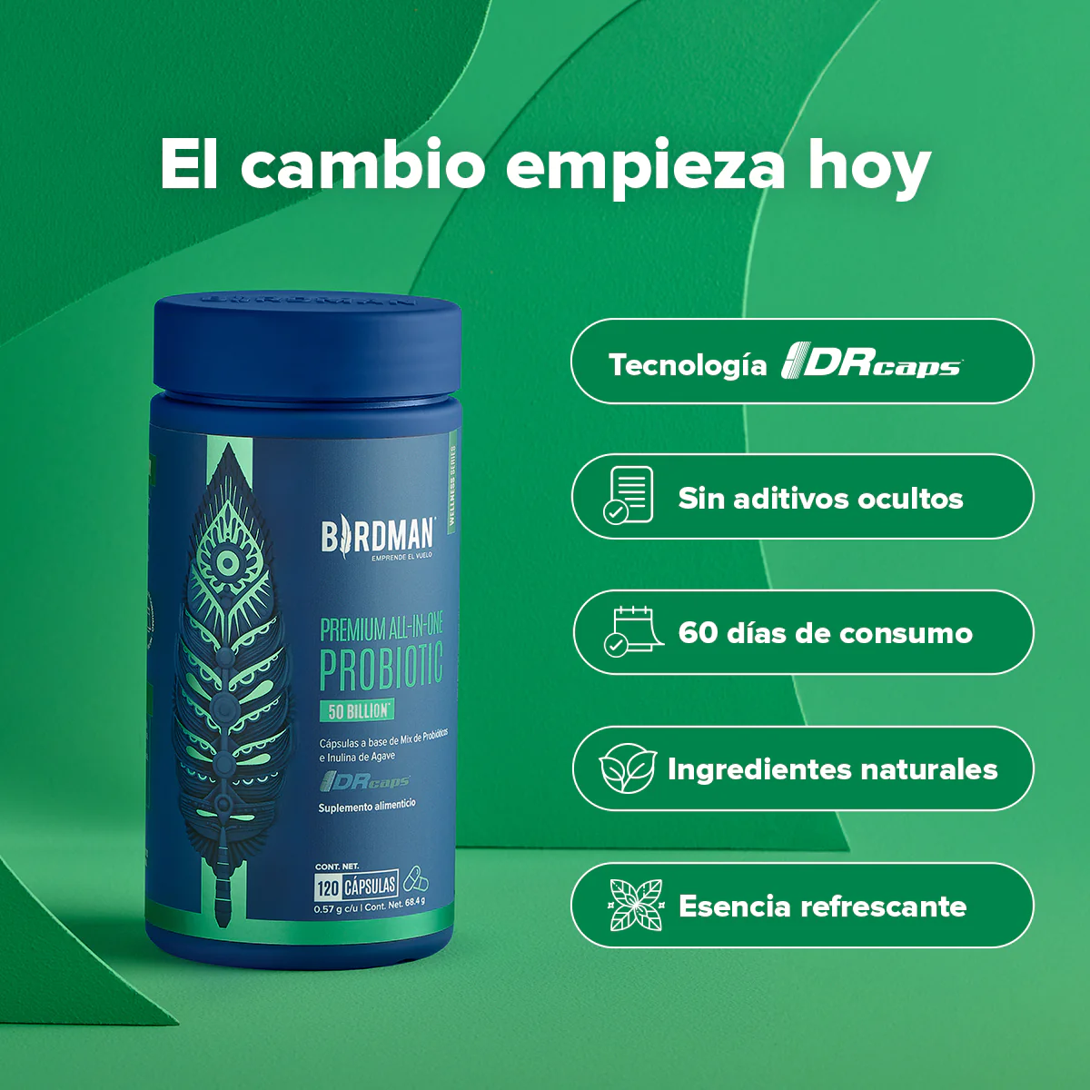 Premium All-In-One Probiotic - Probióticos con 50 Billones de UFC - 120 Cápsulas - 120 Porciones