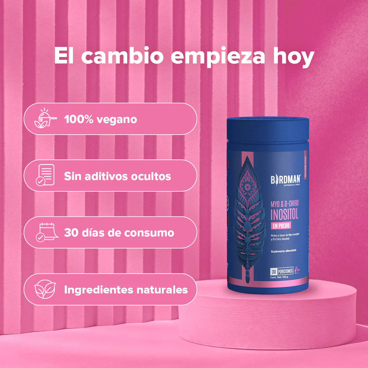 Myo & D-Chiro Inositol en Polvo - 30 Porciones - 123 g