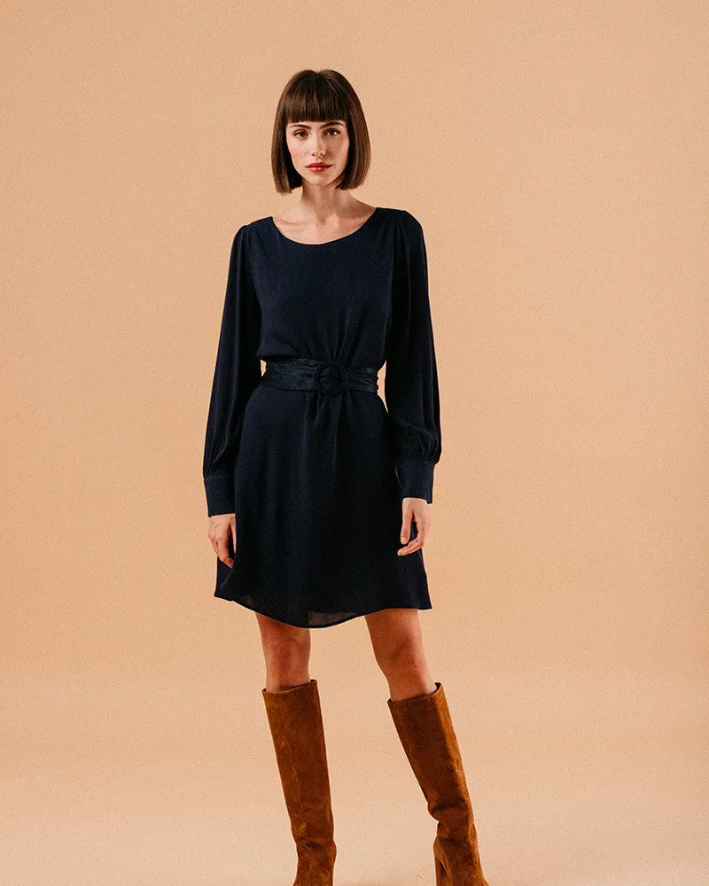 VESTIDO CORTO LUCETTE AZUL MARINO -15%