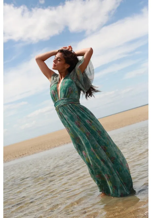 VESTIDO GLORIA LUREX VERDE