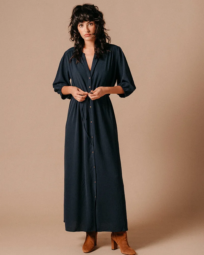 VESTIDO LARGO LAURENCE AZUL MARINO -30%