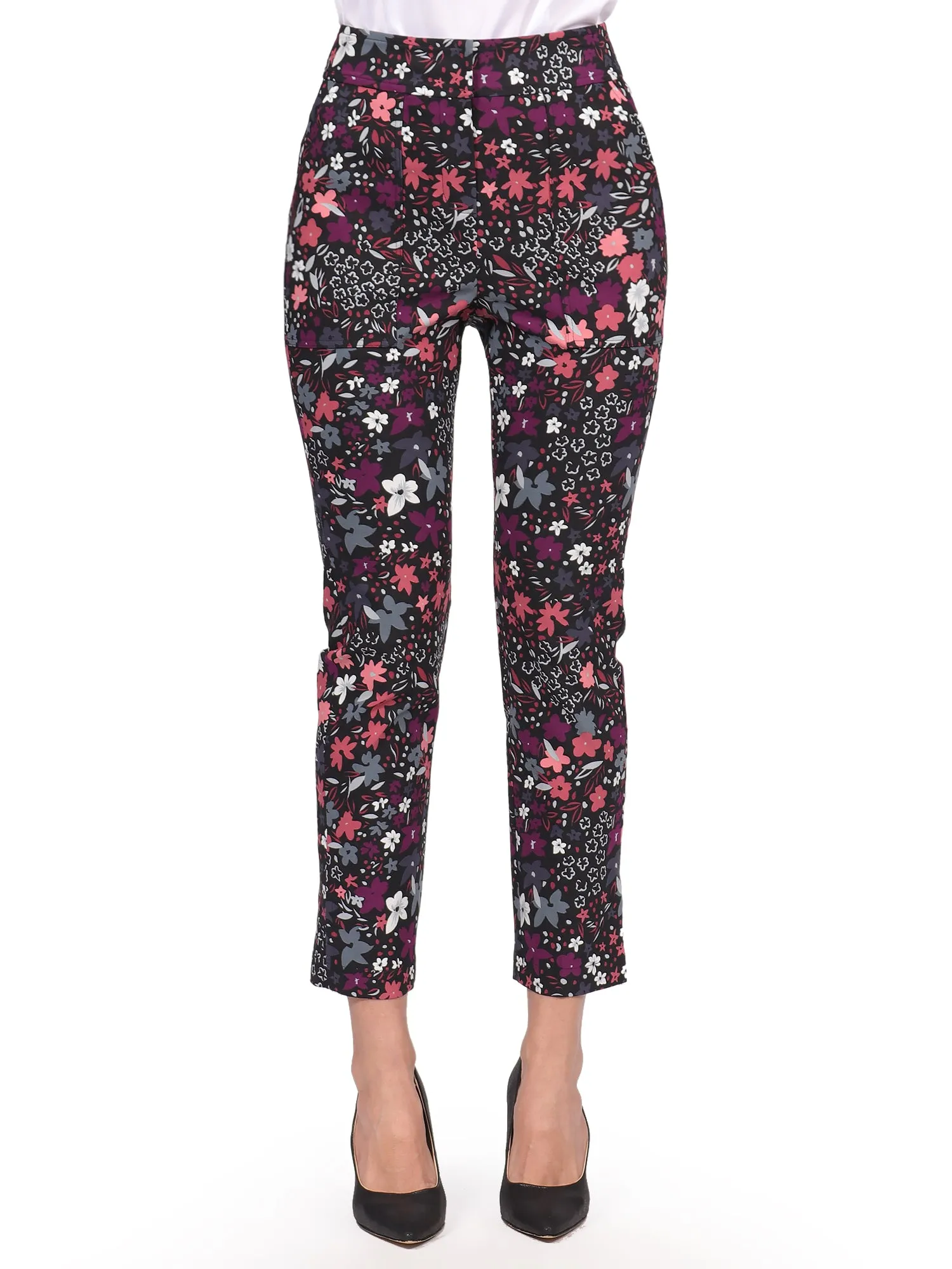 Pantalón Recto,  Bolsas al Frente,Estampado