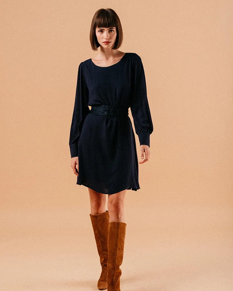 VESTIDO CORTO LUCETTE AZUL MARINO -15%