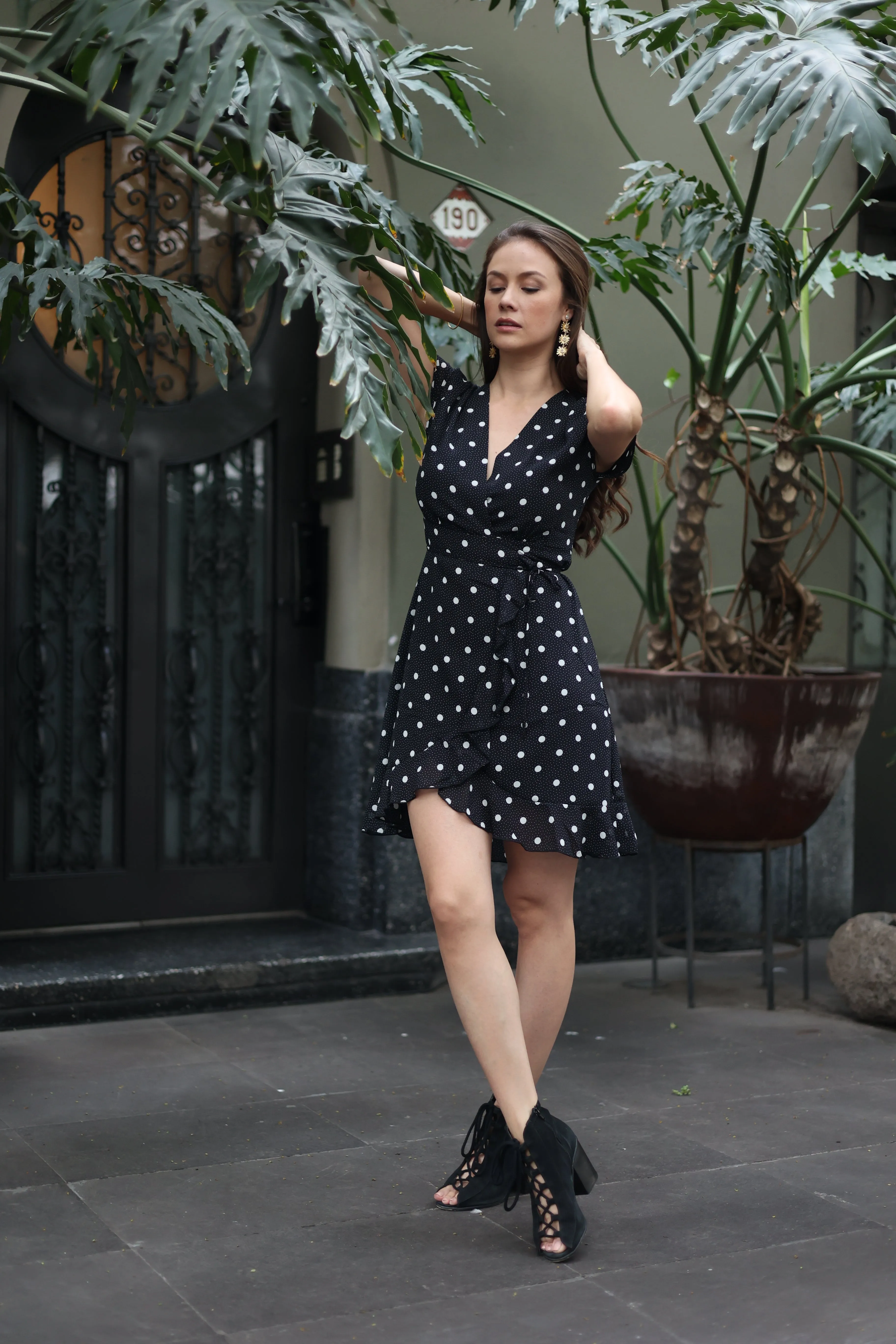 VESTIDO CORTO INES NEGRO DOTS -40%