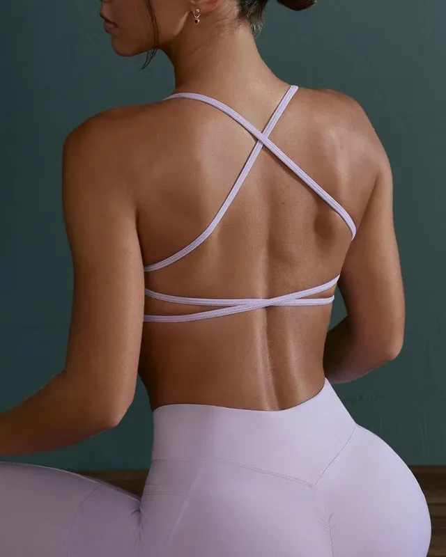 Yoga Bra Women Sports Underwear Shockproof Poly Fitness Bra Tops