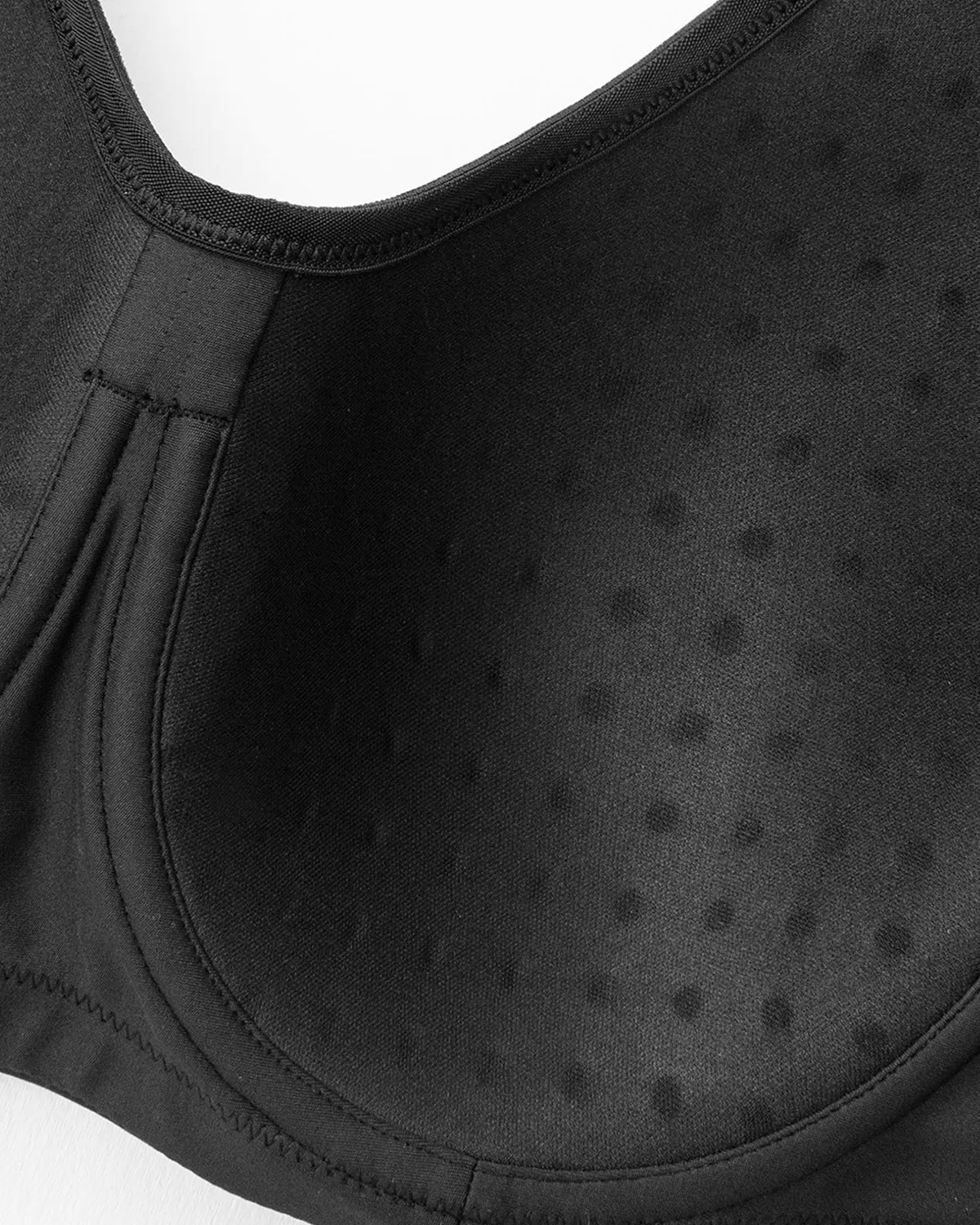 Sujetador deportivo con aros de cobertura total de alto impacto-Negro