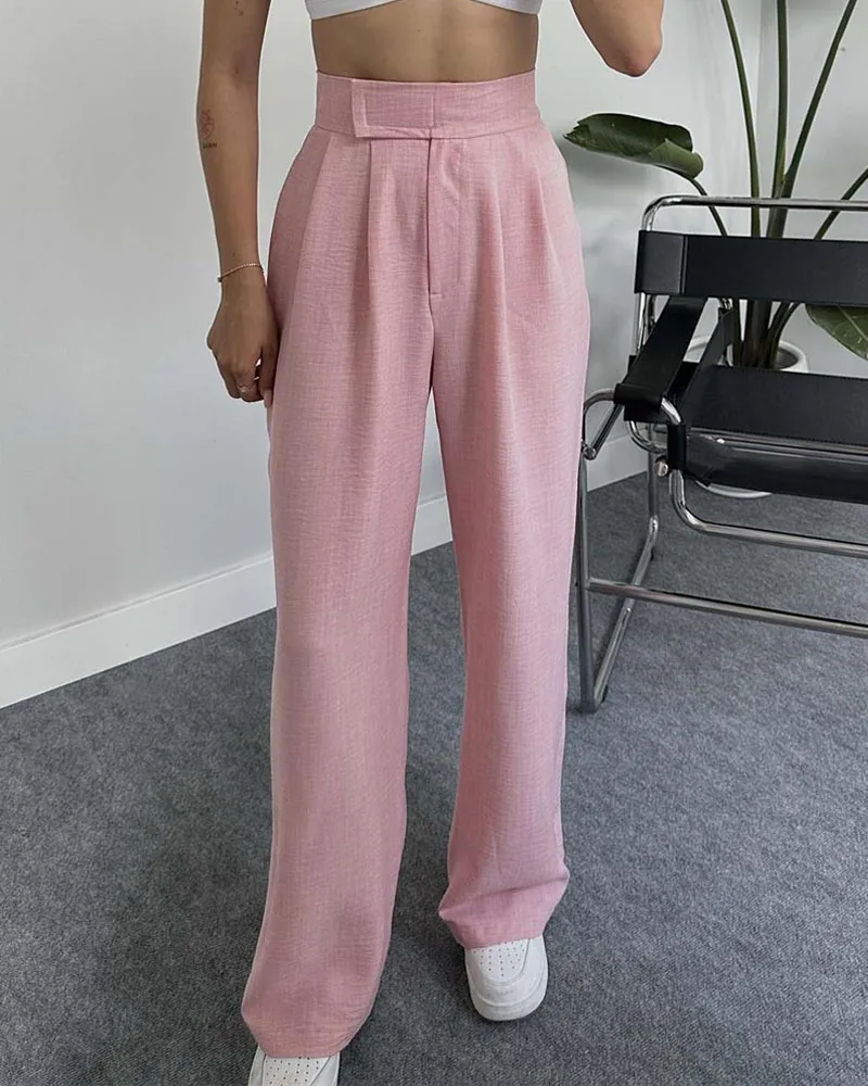 Wide Leg Pants With Velcro Belt (Pre-Sale)