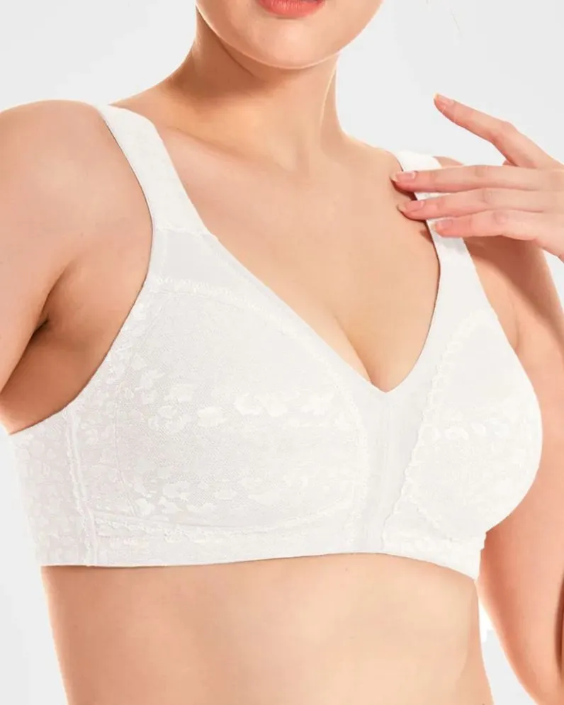 Sujetador reductor sin relleno de cobertura completa para busto grande Blanco