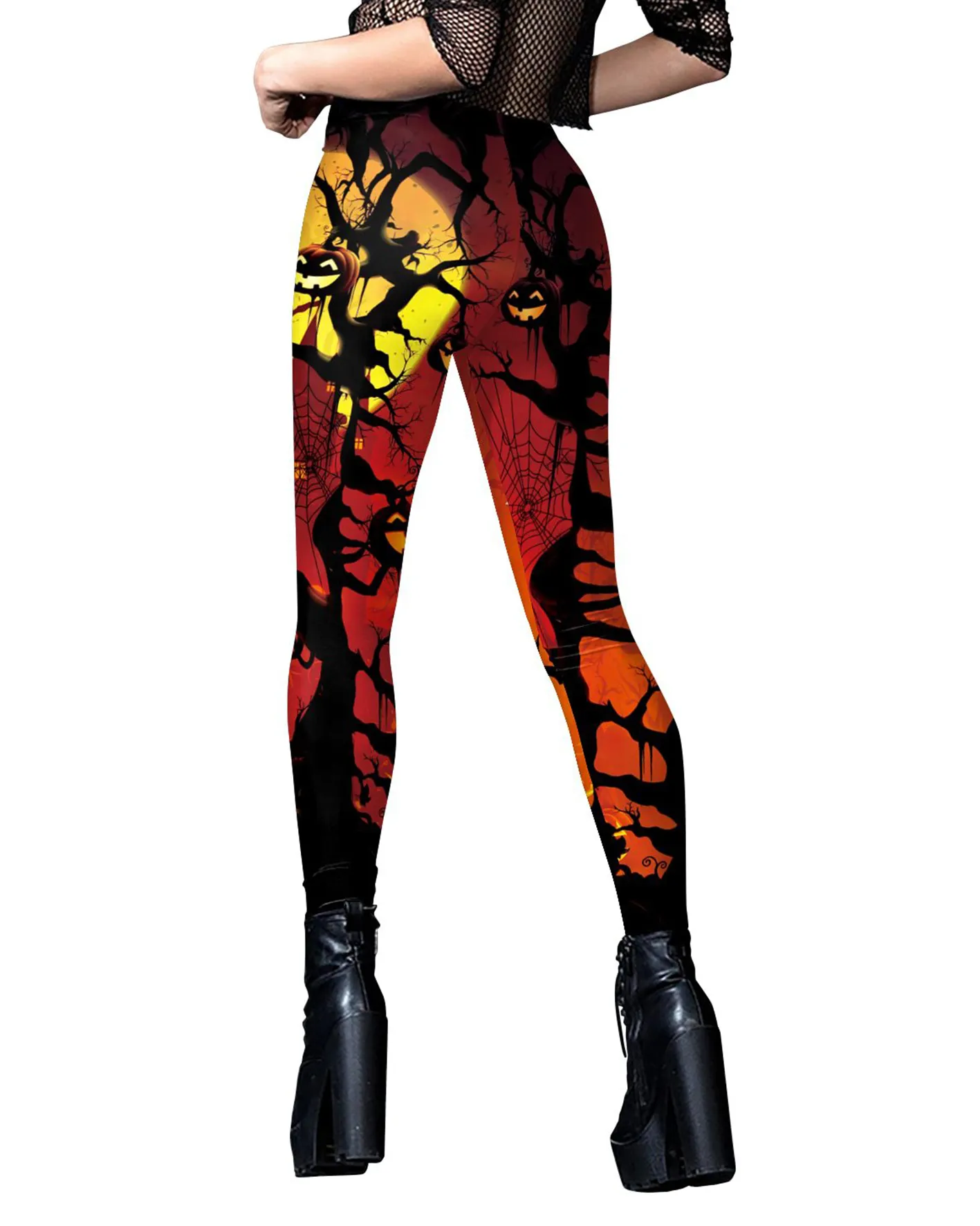 Halloween 3d Print Sport Hip Lift Tight-Fitting Long Pants