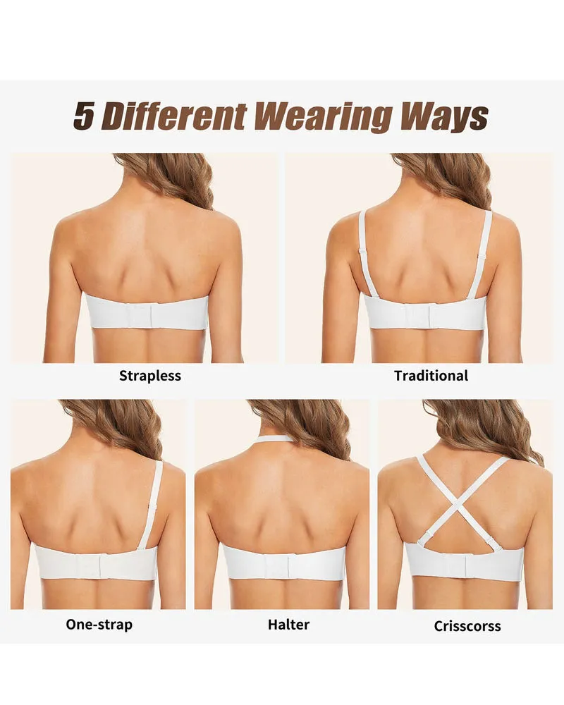 Sujetador multiposición con aros sin forro sin tirantes