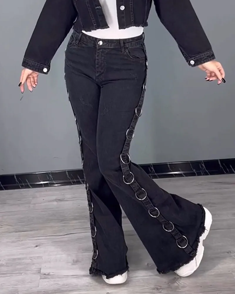 Women's Side Pull Up Stylish Flare Pants (Pre-Sale)