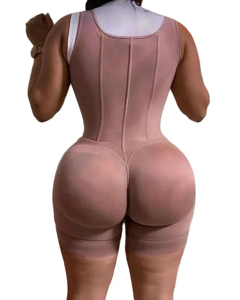 Fajas para mujer cierre de ojo y gancho control de barriga entrepierna ajustable busto abierto body