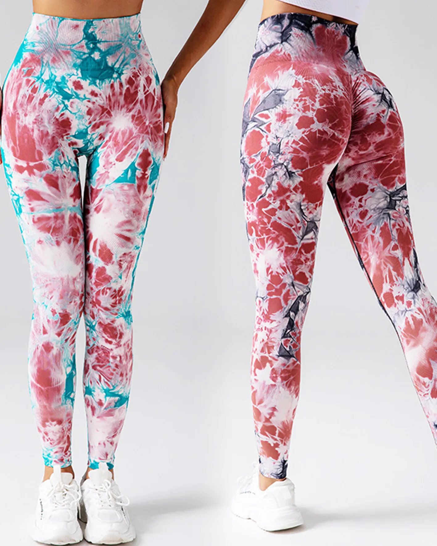 Tie-Dye Printed High-Waisted Hip Lift Yoga Pants