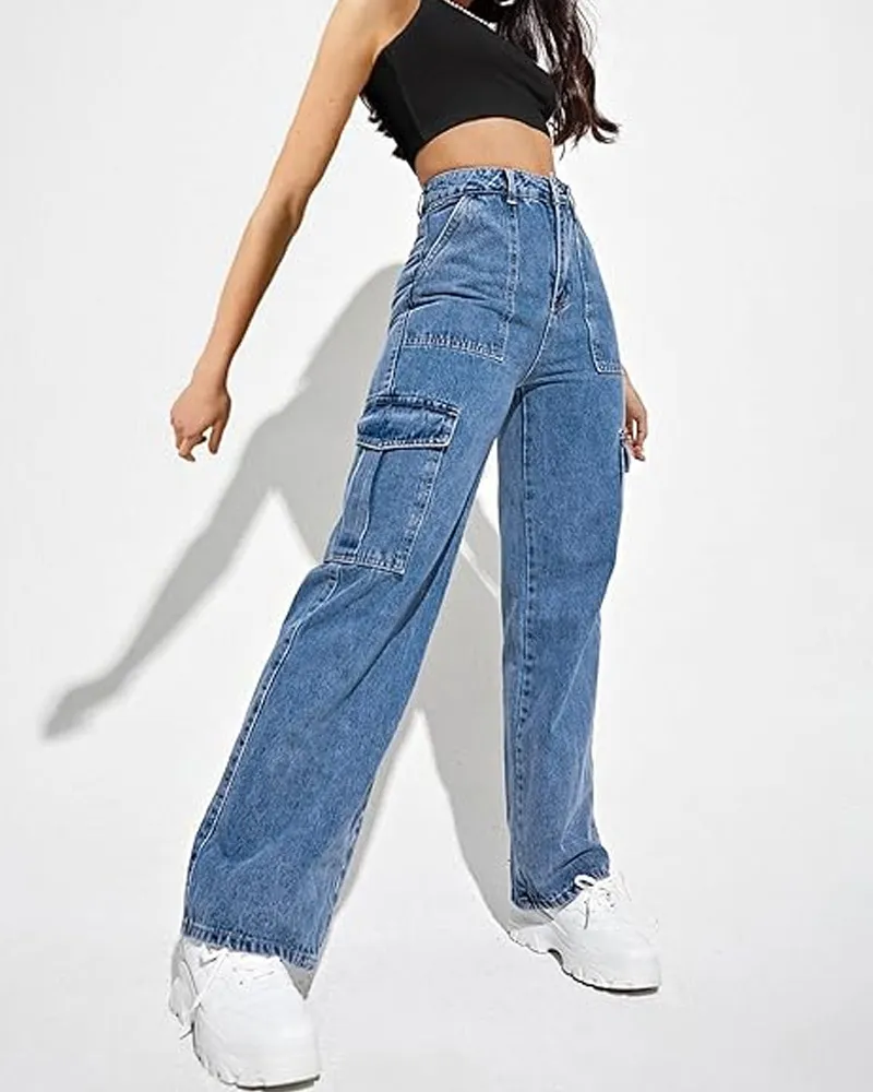 Cargo Style Jeans With Large Pockets (Pre-Sale)