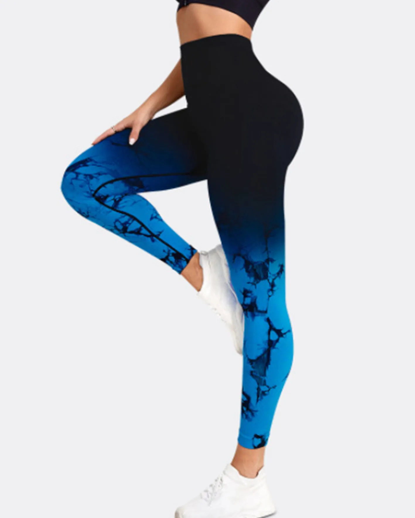 Gradient Tie-Dye Yoga Pants Seamless Women's Running Sports Pants High Waist Buttocks Gym Clothes Elastic Leggings Spot