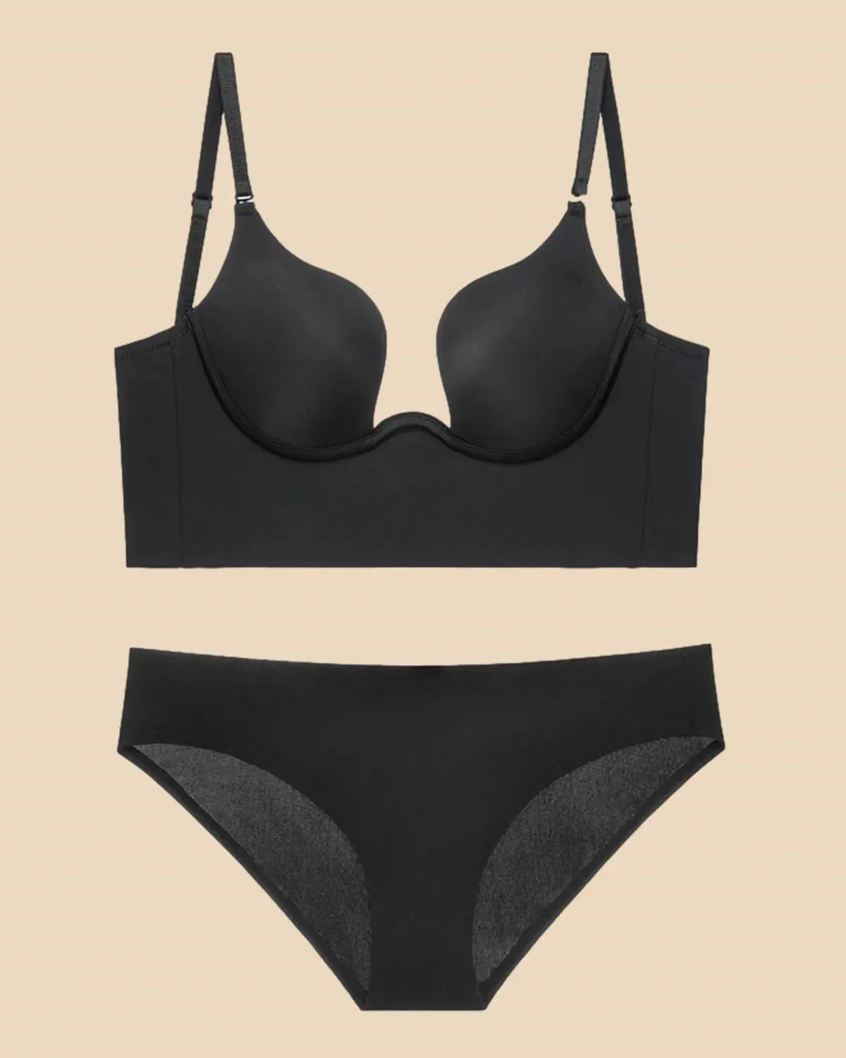 Liftup Low Back Plunge Bra Sujetador con relleno ligero que realza el escote Ropa interior