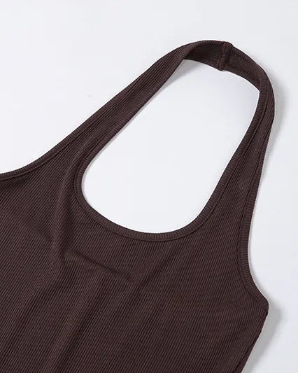 Sexy Backless Halter Short Sports Jumpsuit