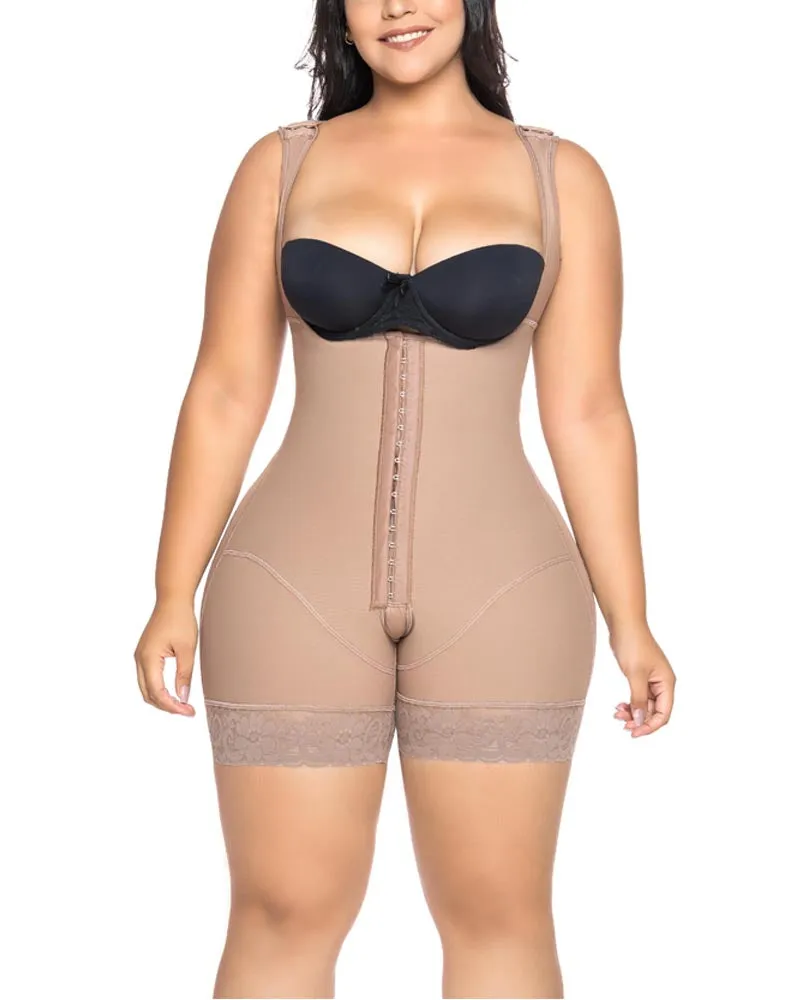 Fajas para mujer cierre de ojo y gancho control de barriga entrepierna ajustable busto abierto body