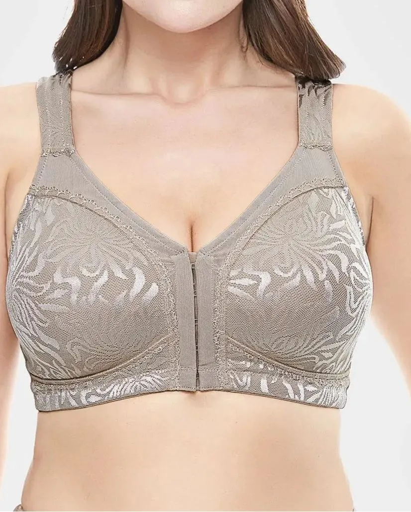 Minimizador de cierre frontal sin aros sin relleno sujetador de talla grande