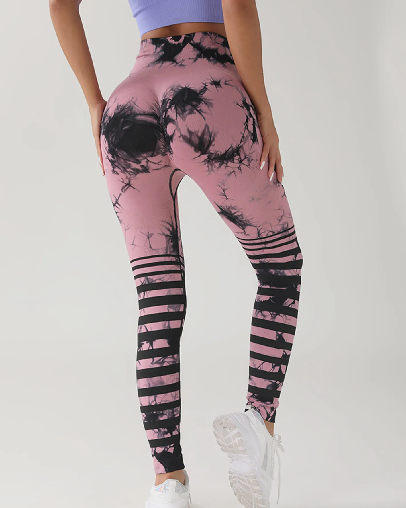 High-Waisted Hip Lift Tie-Dye Yoga Pants
