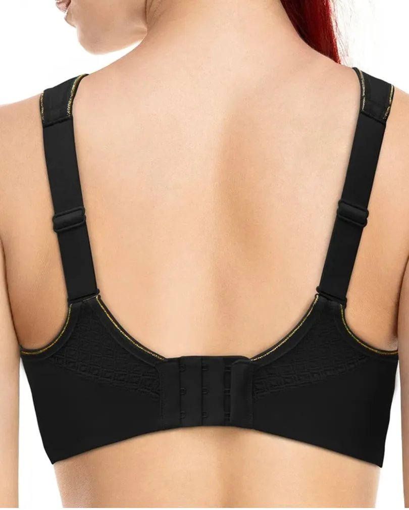 Sujetador deportivo con aros de cobertura total de alto impacto-Negro