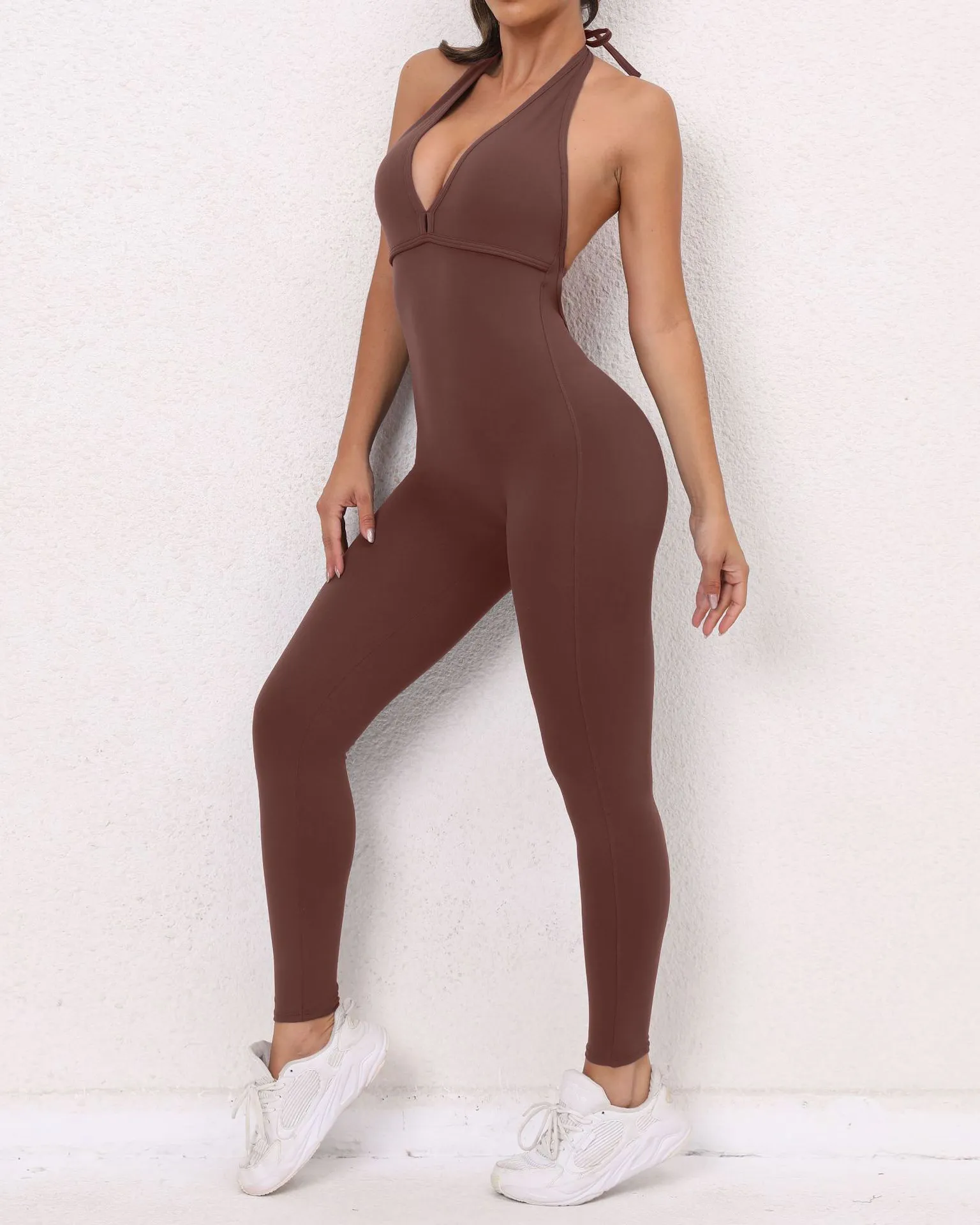 One-Piece Quick-Drying Tight-Fitting Yoga Clothing Peach Hip-Lifting Sports Fitness Pants