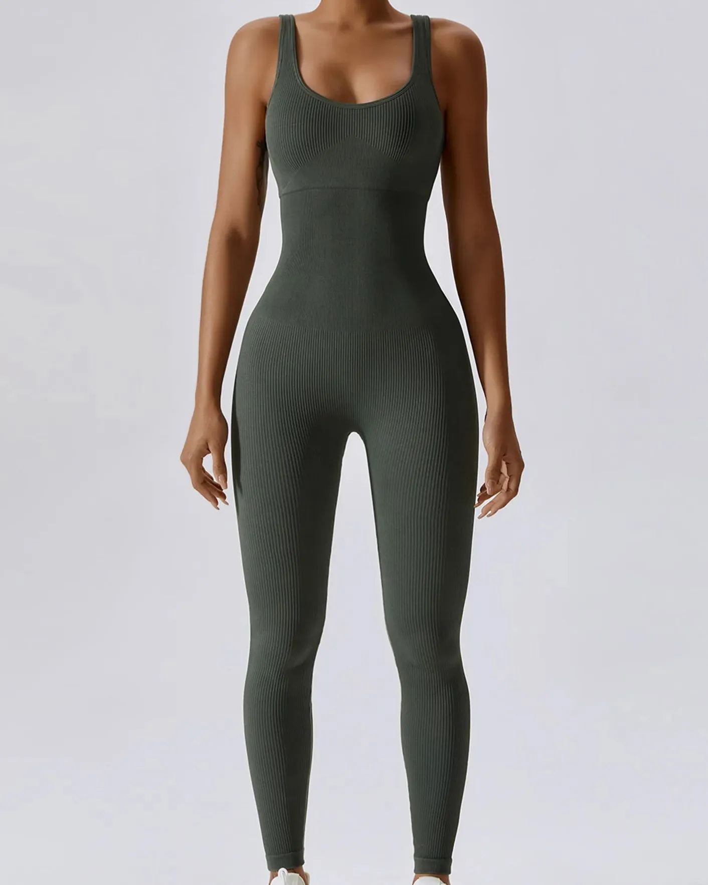 Slim-Fit Stretch Jumpsuit With Seamless Tummy Tuck