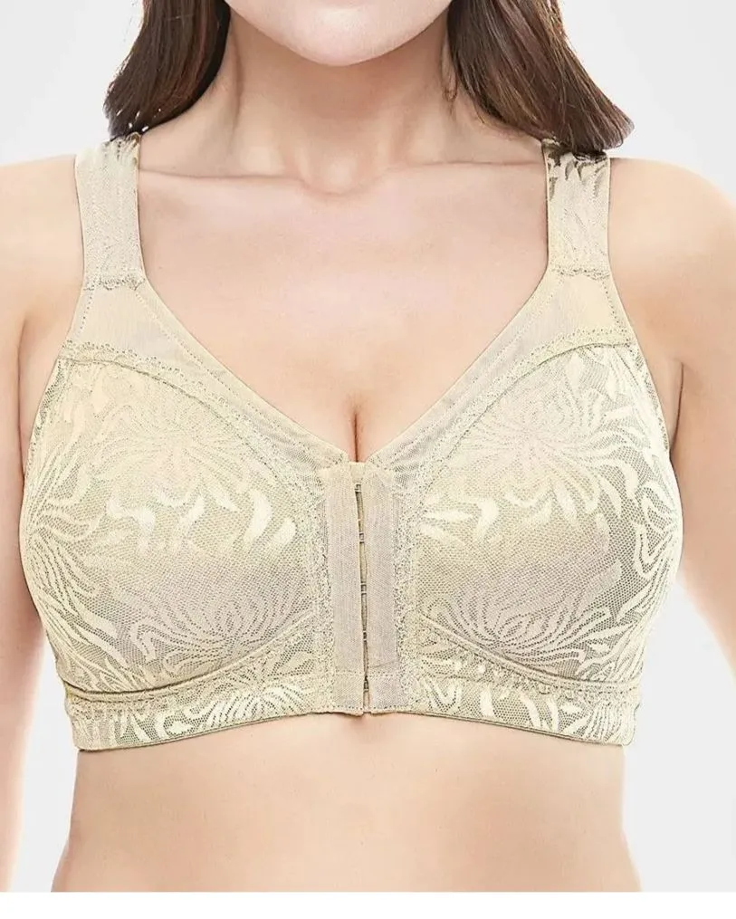 Minimizador de cierre frontal sin aros sin relleno sujetador de talla grande