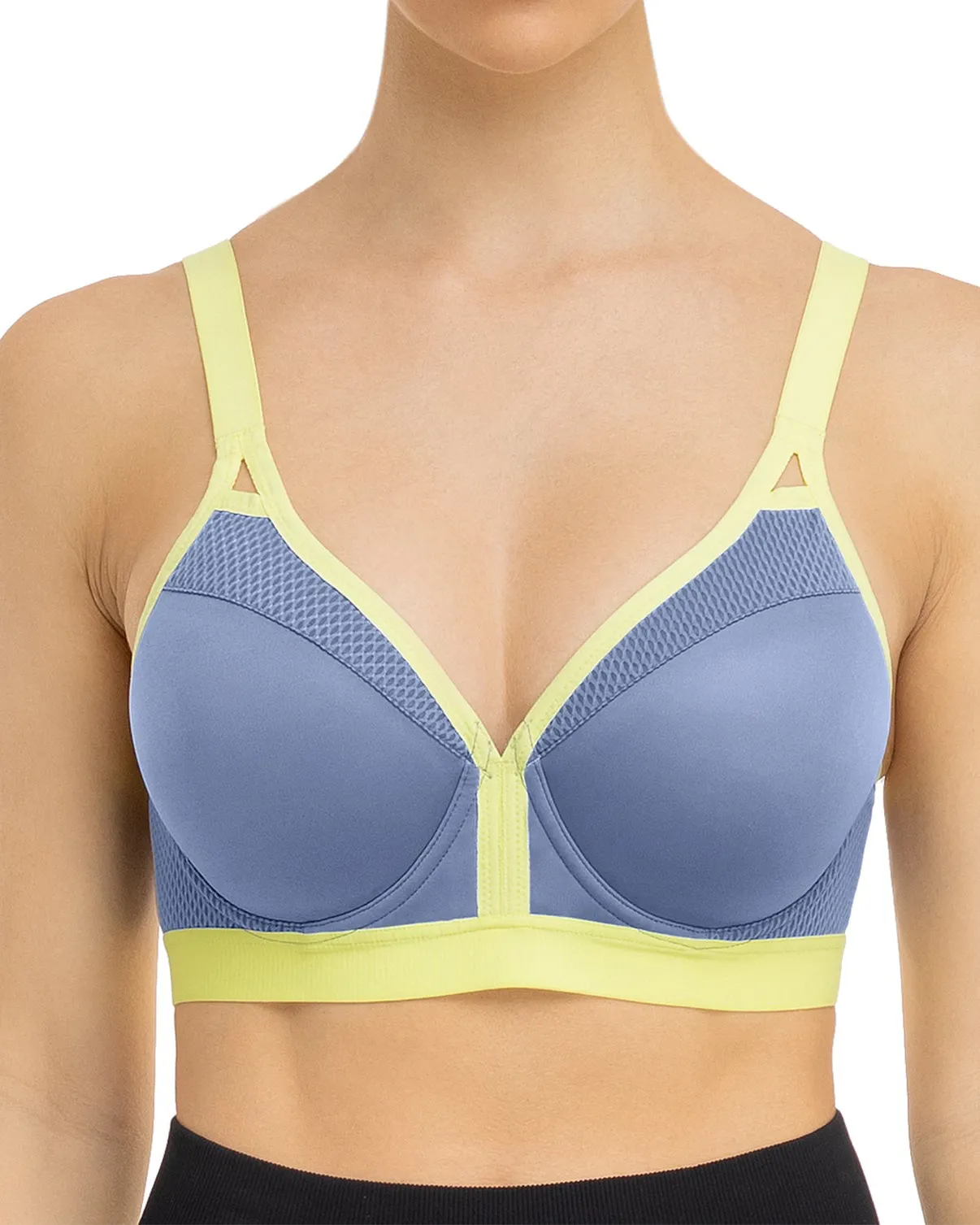 Sujetador de entrenamiento para correr con cuello en V y figura completa