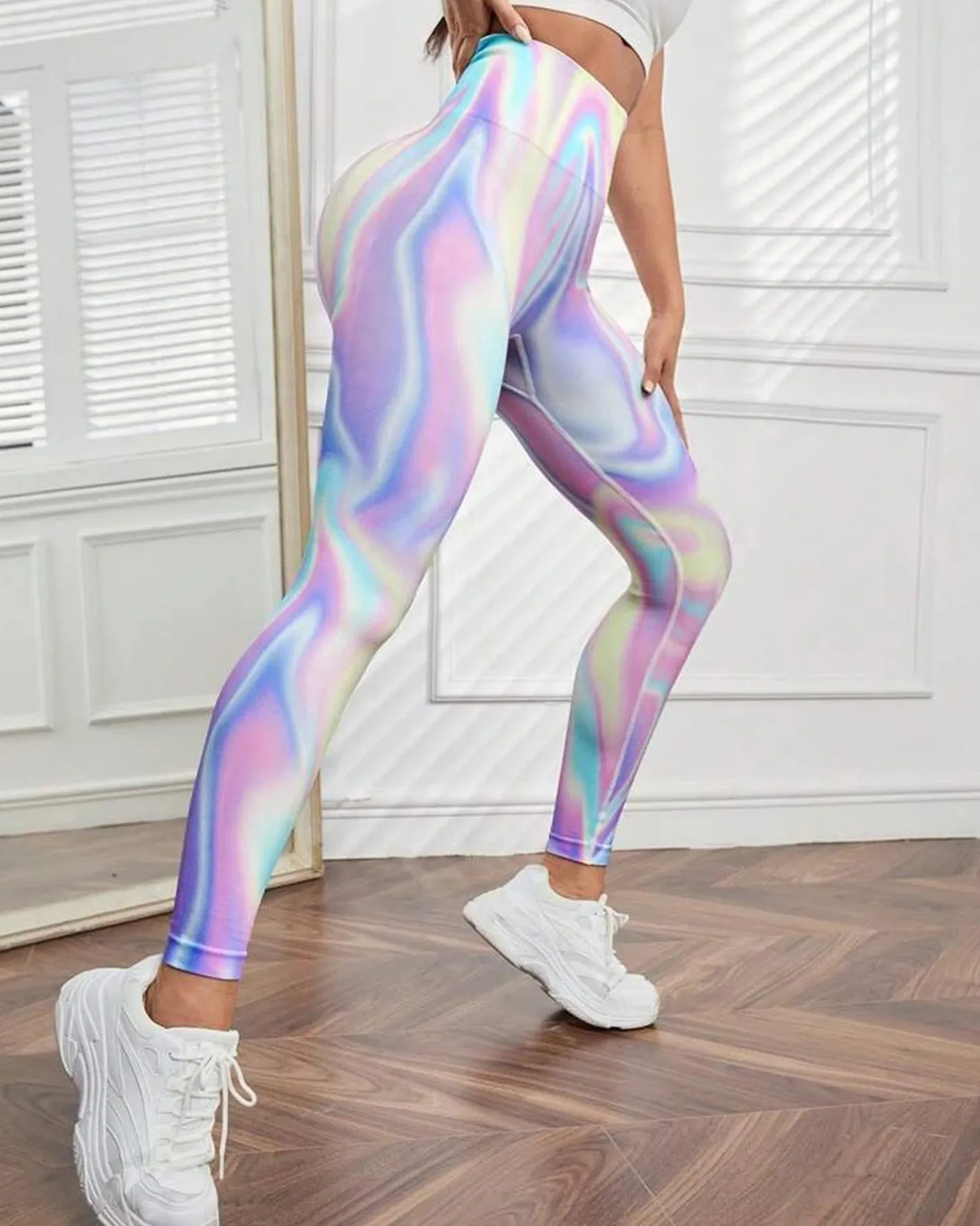 3d Printed High-Waisted Hip Lift Yoga Pants