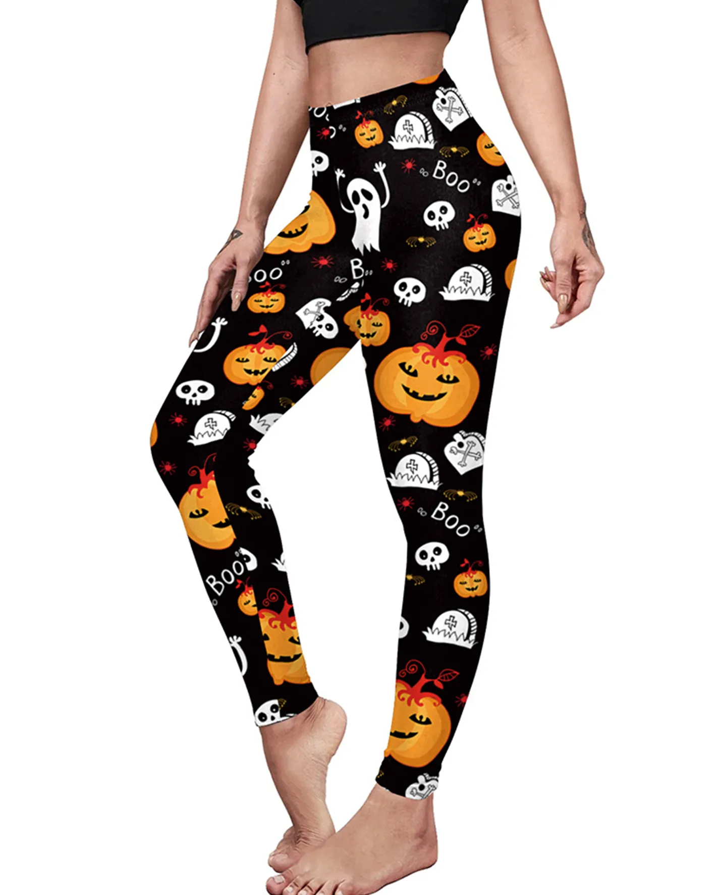 Slim-Fit Stretch Yoga Pants For Halloween